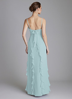 Azazie Malia Bridesmaid Dresses Mist Sheath Ruched Chiffon Dress image2