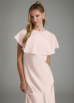 Azazie Carly Brautjungfernkleider Wandelbar Meerjungfrau-Linie Plissee Stretch-Satin Kleid Zartrosa image3