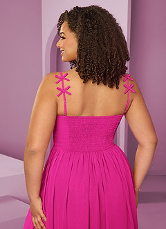 Barbie ♥ Azazie At-home Try On Dresses Black A-Line Pleated Chiffon Dress image9