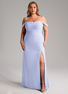 Azazie Saige Bridesmaid Dresses Lavender A-Line Off the Shoulder Chiffon Convertible Dress image14
