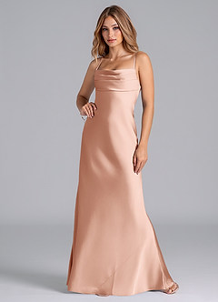 Azazie Seema Brudtärnklänningar Klä av Sjöjungfru i Stretch Satin Korsett Roséguld image4