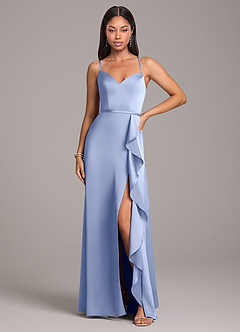 Azazie Naeem Bridesmaid Dresses Ice A-Line Stretch Satin Dress image4