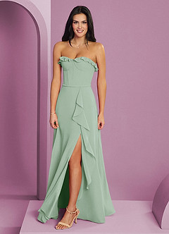 Barbie ♥ Azazie Bridesmaid Dresses Agave A-Line Sweetheart Neckline Chiffon Dress image3