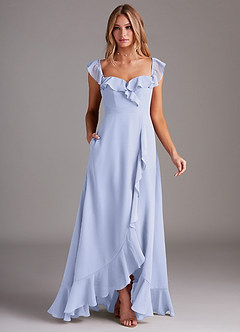 Azazie Lyra Bridesmaid Dresses Lavender A-Line Chiffon Convertible Dress image3