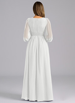 Azazie Palerma Šaty pre družičky A-Line Dlhý rukáv Šifón Dĺžka podlahy Šaty image2