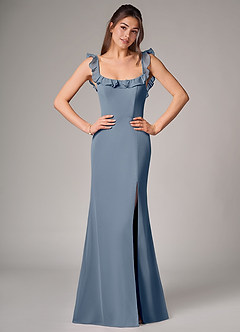 Azazie Callie Bridesmaid Dresses Twilight Mermaid Side Slit Chiffon Convertible Dress image1