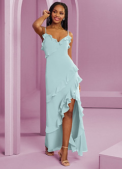 Barbie ♥ Azazie Abiti da Damigella Abito Tubino in Chiffon Nebbia image9