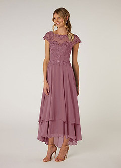 Azazie Shonda Kleider für die Brautmutter Spitze Chiffon Kleid Vintage Mauve image3