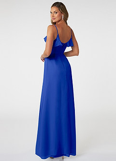 Azazie Natalia Bridesmaid Dresses Royal Blue A-Line Chiffon Dress image4