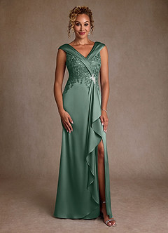Azazie Santa Monica Kleider für die Brautmutter A-Linie Spitze Kleid Eukalyptus image3