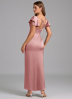 Azazie Demia 신부 들러리 드레스 쉬스 스윗하트 네크라인 스트레치 새틴 발목 길이 드레스 image2