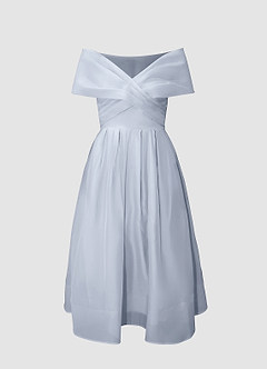Dear To My Heart Light Blue Off-The-Shoulder Midi Dress image4