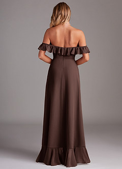 Azazie Lyra Bridesmaid Dresses Ganache A-Line Chiffon Convertible Dress image7