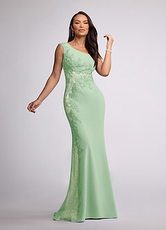 Azazie Juliane Abiti per la Madre della Sposa Abito Sirena in Pizzo Lustrini Verde Salvia image1
