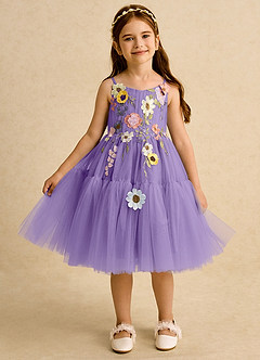 Azazie Osea Flower Girl Dresses Tahiti Ball-Gown Pleated Tulle Dress image6