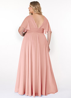 Azazie Pamela Bridesmaid Dresses Rosette A-Line V-Neck Pleated Chiffon Dress image7