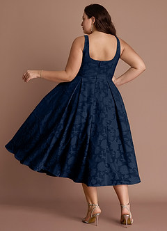 Amalie Navy A-line Midi Dress image2