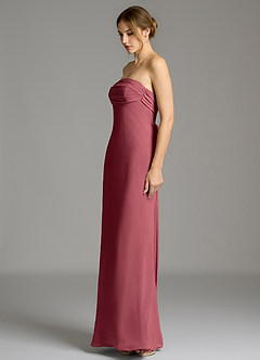 Azazie Ailanie Bridesmaid Dresses Merlot Mermaid Strapless Chiffon Dress image3