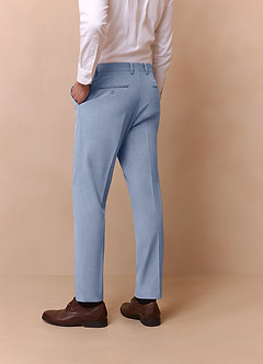 front Savile Light Blue Wool Blend Dress Pants