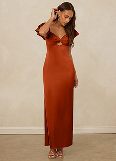 Christian Siriano Bridal for Azazie 1005 Brautjungfernkleider Etui Herzausschnitt Stretch-Satin Kleid Paprika image5