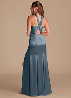 Azazie Rue Bridesmaid Dresses Twilight Mermaid Pleated Metallic Satin Dress image7