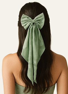 front Matching Color Floral Burnout Bow Hair Clip