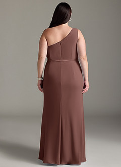 Azazie Liza Abiti da Damigella Abito Sirena in Chiffon Monospalla Espresso image7