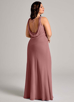 Azazie Rylina Bridesmaid Dresses Desert Rose Mermaid Pleated Chiffon Dress image11