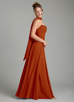 Azazie Gabriela Bridesmaid Dresses Paprika A-Line Corset Chiffon Dress image3