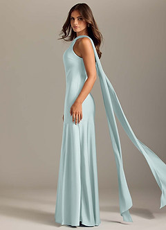 Azazie Kinsley 신부 들러리 드레스 인어 사이드 슬릿 스트레치 새틴 바닥 길이 드레스 image4