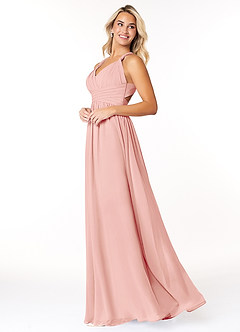 Azazie Ashia Bridesmaid Dresses Rosette A-Line Pleated Chiffon Dress image3
