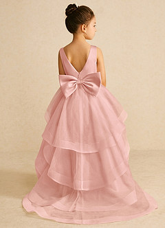 Azazie Pumpkin Flower Girl Dresses Rosette A-Line Convertible Tulle Dress image1