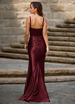 Lush Wine Square Neck Prom Dress image2