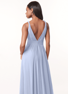 Azazie Maren Bridesmaid Dresses Ice A-Line Pleated Chiffon Dress image5