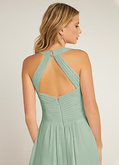 Azazie Claudia Bridesmaid Dresses Agave A-Line Sweetheart Neckline Chiffon Dress image6