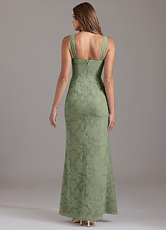Azazie Denice Bridesmaid Dresses Pistachio Mermaid Pleated Floral Burnout Dress image5
