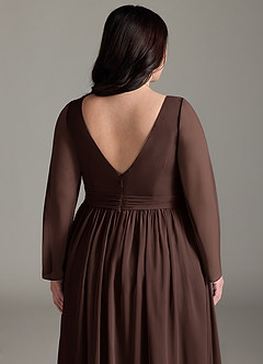 Azazie Teton Final Sale A-Line Long Sleeve Chiffon Floor-Length Dress image13