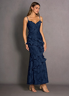 Kalina Dark Navy Maxi Dress Ready to Ship | Azazie