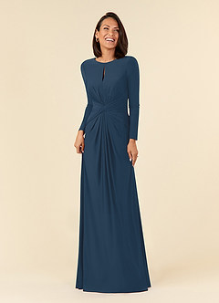 Azazie Natalya Mother of the Bride Dresses Neptune A-Line Pleated Luxe Knit Dress image1