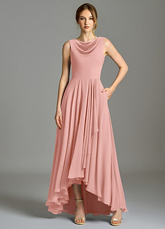 Azazie Wonderland Bridesmaid Dresses Rosette A-Line Pleated Chiffon Dress image6