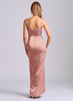 Azazie Rhema Final Sale Rosette Sheath Sweetheart Neckline Stretch Satin Dress image5