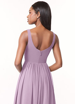 Azazie Keyla Bridesmaid Dresses Wisteria A-Line V-Neck Pleated Chiffon Dress image4