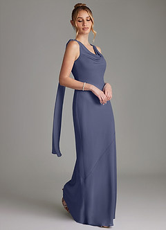 Azazie Essence Bridesmaid Dresses Stormy Sheath Chiffon Dress image5