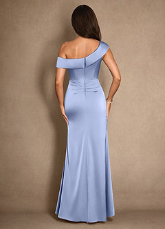 Azazie Hamptons Mother of the Bride Dresses Ice A-Line Pleated Stretch Satin Dress image2
