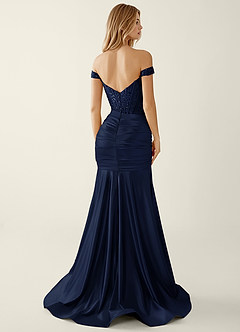 Briareny Neptune Lace Sequin Embroidery Stretch Satin Prom Dress image2
