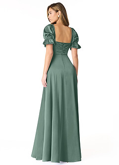 Azazie Harlie Final Sale Eucalyptus A-Line Sweetheart Neckline Stretch Satin Dress image2