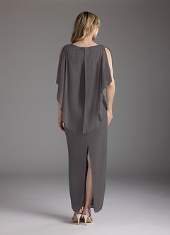 Azazie Aspyn Mère de la mariée Robes Robe Fourreau en Maille Perlé Gris Acier image7