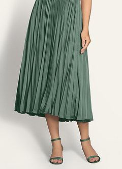 front Matching Color Matte Satin One Strap Buckle Block Heel Sandals