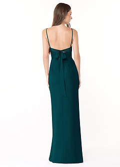 Azazie Mai Bridesmaid Dresses Pine Sheath Pleated Chiffon Dress image2