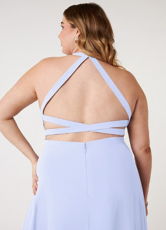 Azazie Clarice Bridesmaid Dresses Lavender A-Line Halter Chiffon Dress image10